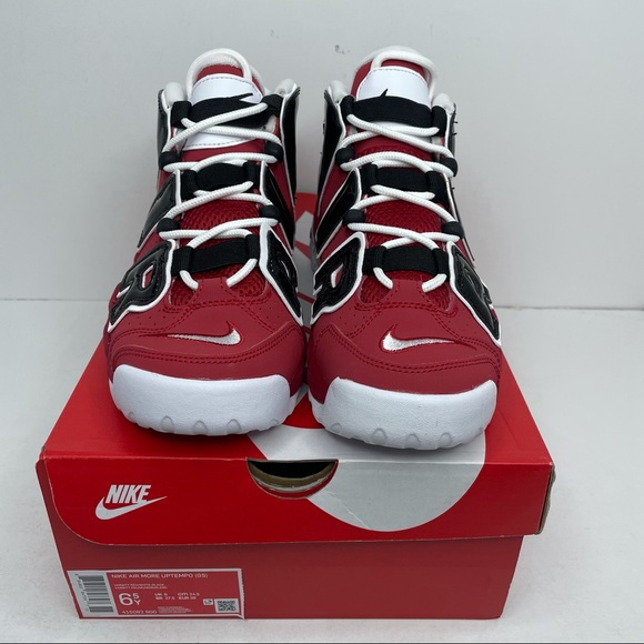 Nike Air More Uptempo GS “Bulls/Varsity Red” NEW - Picture 2 of 4